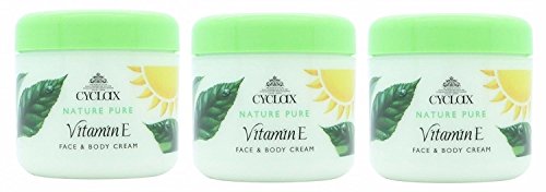 Tres paquetes Cyclax vitamina E Face & Body Cream 300 ml