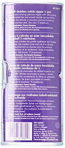 Tweezerman – Cortador mediano cobalto inoxidable para cutícula (quijadas 1/2