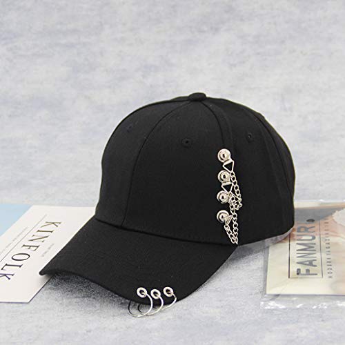 TWIFER Hombre Mujer Unisex Gorra De Béisbol Moda Casual Malla Simple Transpirable Gorras de béisbol del Anillo del Hierro Al Aire Libre Correr Verano Visor Sombrero (Black)