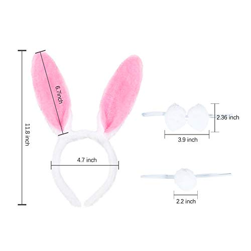 Twister.CK Diademas de orejas de conejo de Pascua, lindos accesorios de disfraces de conejos para Pascua, lentejuelas doblables, disfraces de animales, favores de fiesta, tama?o 11.8x4.7, paquete de 6