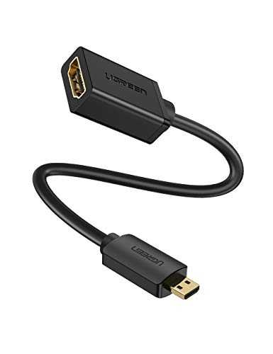 UGREEN Cable Micro HDMI a HDMI, Adaptador Micro HDMI a HDMI 4K 3D Ethernet y ARC Macho a Hembra para Raspberry Pi4, Cámara, Tableta, Portátil