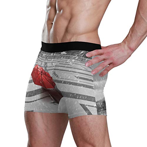 Ultra Suave Premium Torre Eiffel Paraguas Rojo para Hombres Calzoncillos con Bolsillos abultados Ropa Interior cómoda Ropa Interior para Hombre Calzoncillos bóxer Stretch Boxer Tronco Sirena