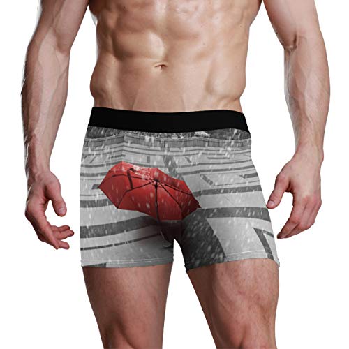 Ultra Suave Premium Torre Eiffel Paraguas Rojo para Hombres Calzoncillos con Bolsillos abultados Ropa Interior cómoda Ropa Interior para Hombre Calzoncillos bóxer Stretch Boxer Tronco Sirena