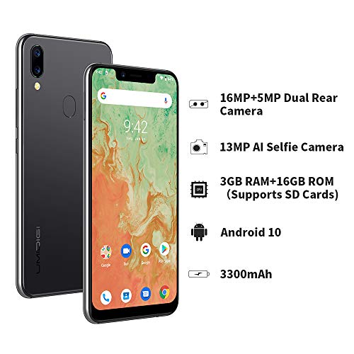 UMIDIGI A3X Smartphone Android Libre Android 10 Dual 4G Volte Pantalla 5.7" Incell 19:9 y Desbloqueo Facial 3GB RAM + 16GB, Batería de 3300mAh Ranura Triple Doble Cámara 16MP + 5MP [Verde]