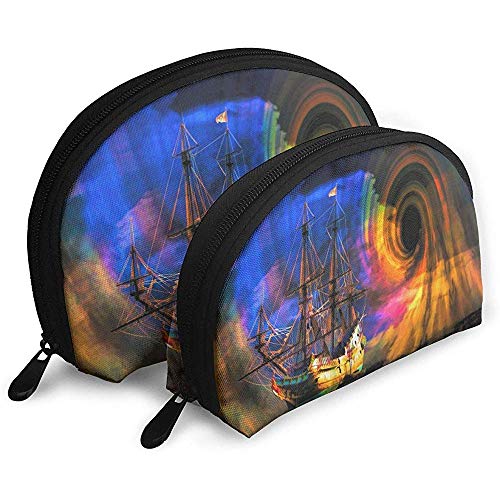 Un Barco Abstracto Colorido Arte Pintura Bolsas portátiles Bolsa de Maquillaje Bolsa de Aseo multifunción Bolsas de Viaje portátiles con Cremallera