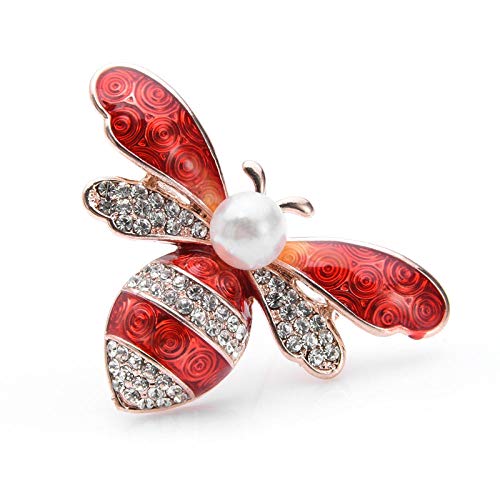 U/N Rojo Azul Rhinestone Broches de Abeja Mujeres Hombres Broche de Insectos Grandes Pins Gifts-2