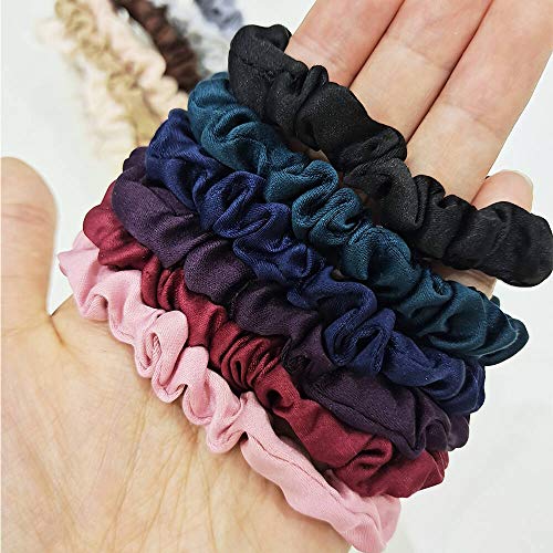 Uni-Fine 12 piezas Goma de Pelo Scrunchies Elástico Hair Scrunchies Coletero de Seda Gomas de Pelo Seda Accesorios para el Cabello Suave para Mujeres Niñas