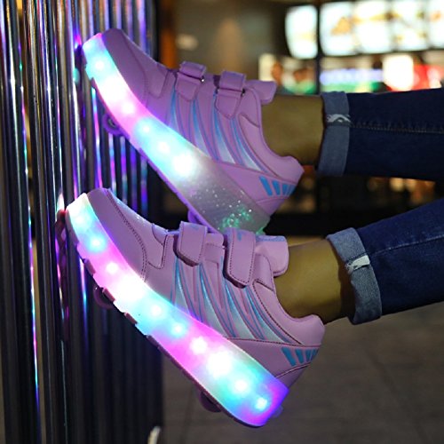 Unisex Recargable Led Luz Automática de Skate Zapatillas con Ruedas Zapatos Patines Deportes Zapatos para Niños Niñas