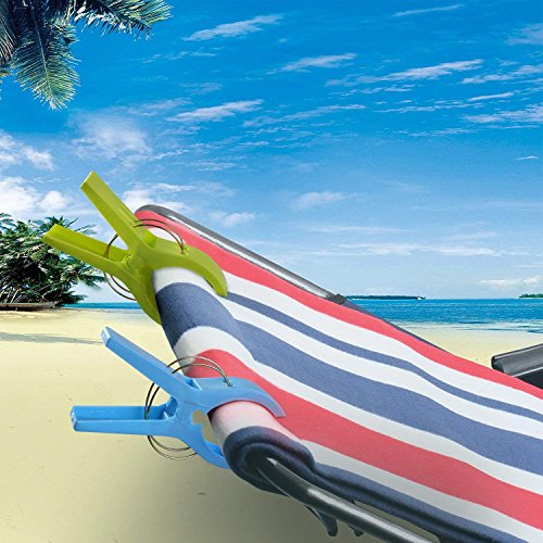 URAQT 12 pcs Grandes Playa Toalla Clips Pinzas de Plástico Fuerte, Durable Resistente Clips, Pinza de la Ropa, Resistentes al Viento, Brillante Color Clips para la Ropa Pesada y el Lavarse