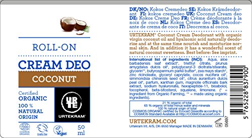 Urtekram Desodorante de crema de coco, 50 ml