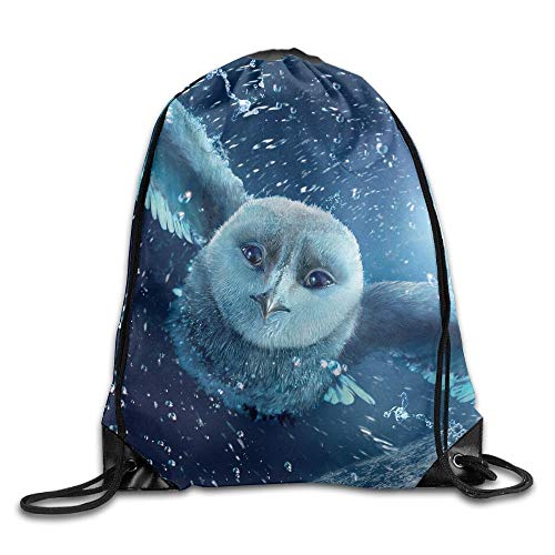 uykjuykj Bolsos De Gimnasio,Mochilas,Amazing Animal White Owl Flying Into Water Unisex Home Gym Sack Bag Sport Drawstring Backpack Bag Lightweight Unique 17x14 IN