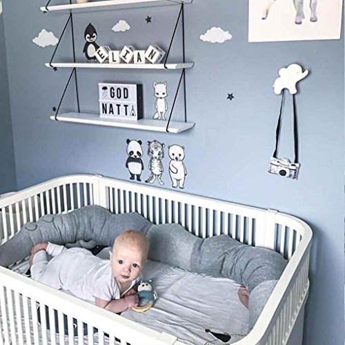 Uzinb Juguetes de decoración de Interior apoyos de la Foto 185cm cocodrilo del bebé Almohada Cama para bebé recién Nacido Cuna Valla Parachoques Cuna Cojín de Kid+3 Piezas cucharas pequeñas