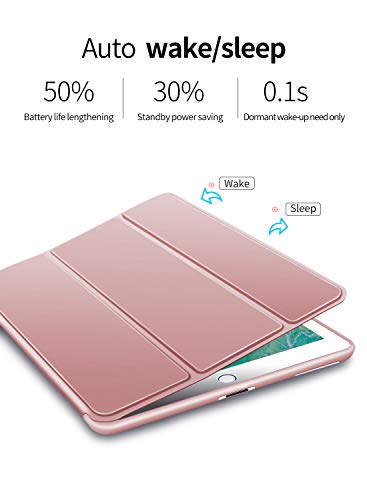 VAGHVEO Funda para iPad 2/3 / 4, Ultra Slim Protectora Silicona Smart Cover [Auto-Sueño/Estela] Cubierta Trasera de Silicona Suave TPU Case para Apple iPad 2, iPad 3, iPad 4 Tableta, Oro Rosa