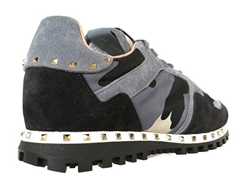 Valentino Garavani - Zapatillas Deportivas para Hombre Studded RY0S0952NYM RE8 Avio Gris Negro Size: 40 EU