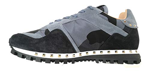 Valentino Garavani - Zapatillas Deportivas para Hombre Studded RY0S0952NYM RE8 Avio Gris Negro Size: 40 EU