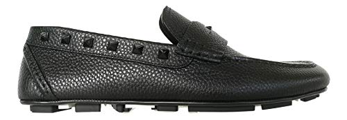 Valentino VLTN - Zapatillas Mocassini Driver para hombre de piel y tachuelas RY2S0B75WVG, color negro Negro Size: 40 EU