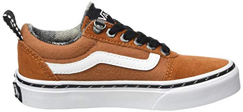 Vans Ward Suede/Canvas, Zapatillas para Niños, Jengibre esmaltado al Aire Libre Blanco, 38 EU