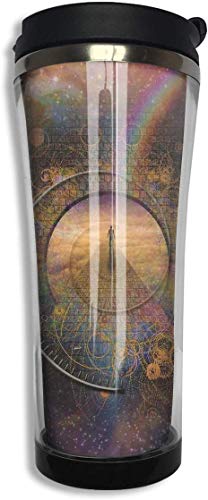 Vaso de café de acero inoxidable Magic Space Earth Symbolic Eternity Taza de viaje con tapa Taza de café aislada al vacío