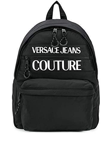 Versace Jeans Costura mochila negra E1YZAB60-Línea Macrologo DIS.1 TESS 71593 899 NYLON MACROLOGO