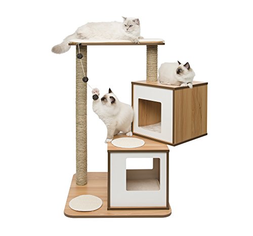 VESPER Mueble Rascador para Gatos V-Doble, Color Blanco