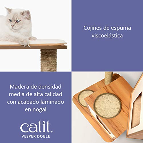 VESPER Mueble Rascador para Gatos V-Doble, Color Blanco