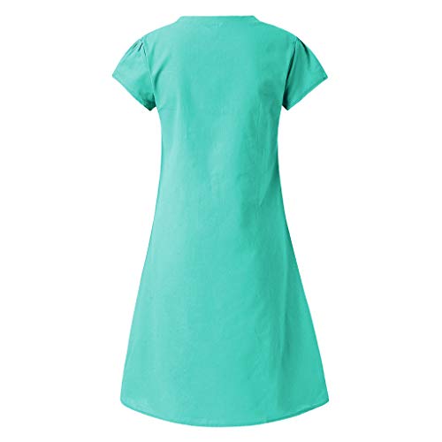 Vestidos Mujer Casual Verano 2019 Vestido de Mujer Estilo Femenino Camiseta de algodón Vestido Casual de Talla Grande para Mujer Camisa Vestido