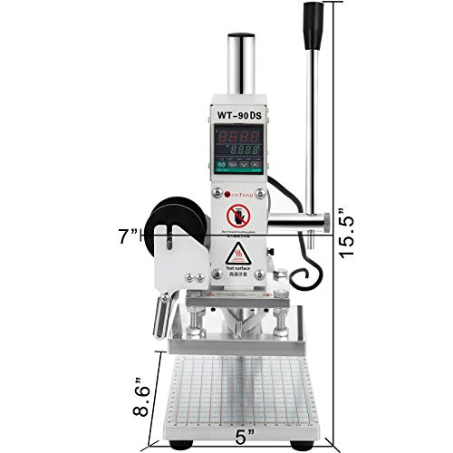 VEVOR Máquina de Estampado Máquina de Estampar en Caliente 5x7 cm Escala Completa Control Deslizante Posicionamiento Máquina de Estampado Máquina de Estampado Mejorada Estampado Caliente