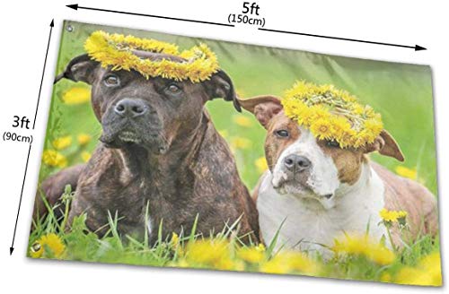 Viplili Banderas Dog Design Flag 3x5 FT Garden Flag Tough The Strongest, Longest Lasting Flag National Flag Outdoor Flags