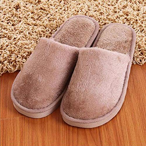 Warmwin Zapatillas de casa cálidas de Invierno para Hombres Modelos de Pareja de Moda para Hombres Pantuflas cálidas de Felpa para Hombres Pantuflas de Interior Suaves Regalos-Grey_13.5