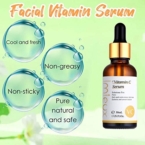 WARMWORD Serum Facial Vitamina C y Acido Hialuronico | Anti Edad, Anti Arrugas, Anti Manchas | Suero Hidratante, No graso, Tonifica y Reafirma | Natural para una Piel Sana y Joven