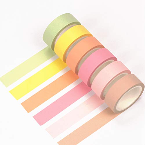 Washi Tape, 12 Rolls Rainbow Tape Deco Tape Stickers Cintas adhesivas macaron coloridas Cintas adhesivas de papel Set para regalos Embalaje Scrapbooking DIY Craft