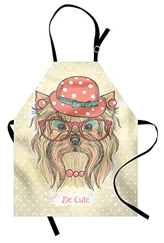 WELQUN Delantales Aprons Delantal De Cocina Yorkie Delantales De Maquillaje De Abeja Hombres Mujeres Niños Herramientas De Limpieza del Hogar