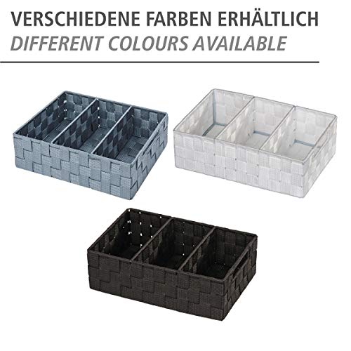 Wenko 21532100 Adria - Cesta para Accesorios de baño (con Asas, 32,0 x 21,0 x 10,0 cm), Color Gris