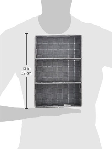 Wenko 21532100 Adria - Cesta para Accesorios de baño (con Asas, 32,0 x 21,0 x 10,0 cm), Color Gris