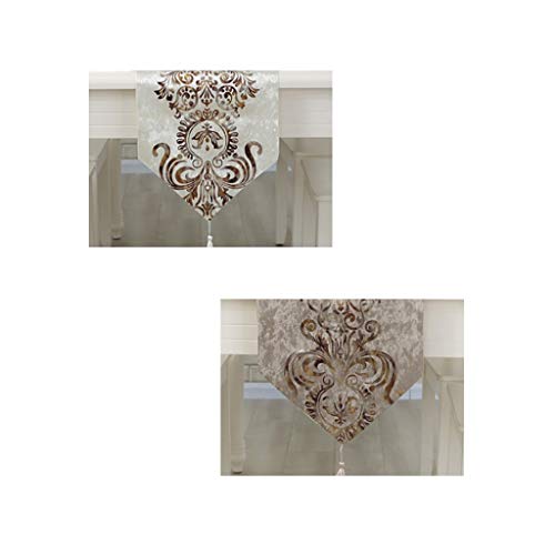 WENLI Table Runner Caminos De Mesa Rectangulares Camino De Mesa Mesa De Terciopelo Europea Moderna Corredor De La Tabla Mat Vino Tinto Café Bordado Camino De Mesa For La Mesa De La Cocina, 3 Colores