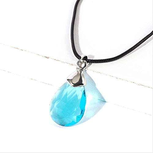 WLHLFL Collar Hot Rope Chain Anime Sao Sword Art Online Collar de Metal Yui s Heart Blue Crystal Colgante Cosplay Accesorios Joyería Regalo para Mujeres Hombres Regalo