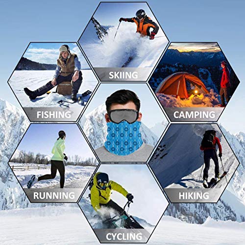 WlQshop Calentadores de Cuello Circle Blue Neck Gaiter Mascarilla Bufandas Headband For Men Women Sun UV Wind Dust Protection Skiing Riding Running