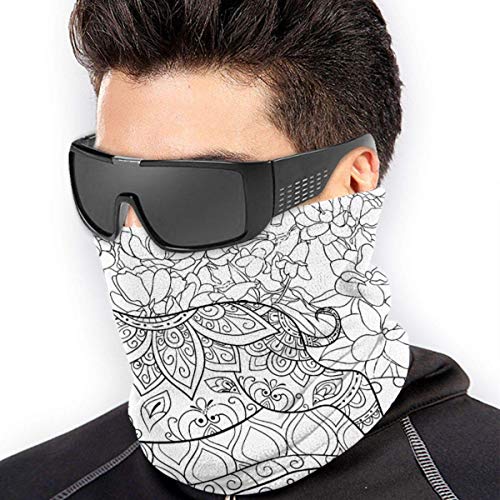 WlQshop Calentadores de Cuello Coloring Pig Carpet Flowers Neck Gaiter Mascarilla Bufandas Headband For Men Women Sun UV Wind Dust Protection Skiing Riding Running