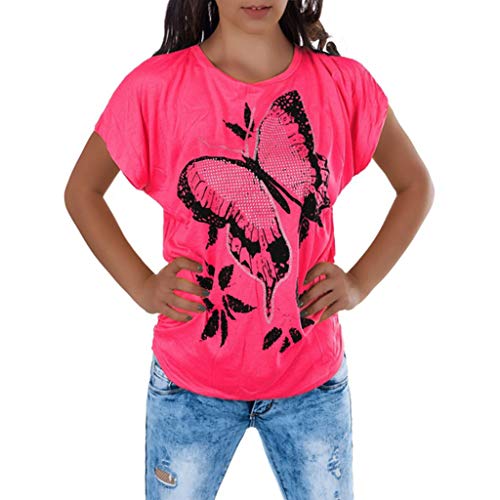 WTOUHE Mujer Tops, 2019 Camiseta de moda de verano Cuello redondo Tacones impresos Camisetas de manga corta Mujer Causal de playa Camisa de barba