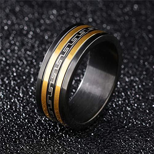 WZYMNJZ Moda Personalizada Anillos De Acero Inoxidable para Hombre Oro Rosa Color Patchwork Anillo Nunca Se Desvanecen Anillo De La Joyería para El Niño Birthdaygift