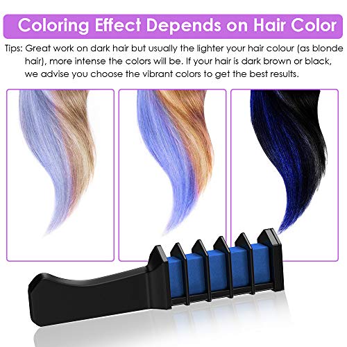 XIMU Tiza para el cabello, Tintes capilares con tiza Pluma de tinte temporal para el cabello de destello metálico No tóxico Lavable Pastel de pelo para niños y niñas (10 Colors)