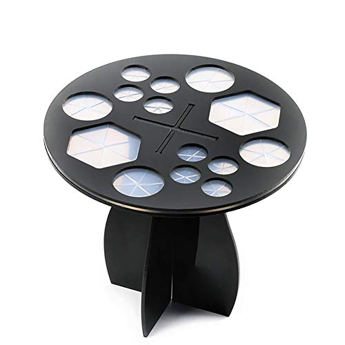 Xiton 1 PC Tenedor Del Cepillo Del Maquillaje ÁRbol Cepillo De 14 Agujeros Organizador De Secado Base Acrilica Plegable Brocha De Maquillaje Stand Air Torre De Secado Cepillo De Cosmeticos(Negro)