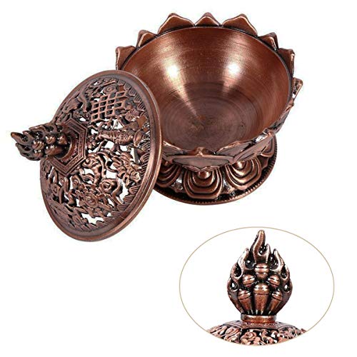 Xiuyer Lotus Quemador Incensario Soporte Incienso Latón Mini Metal Quemador Incienso para Accesorios Regalo Decoración Casera