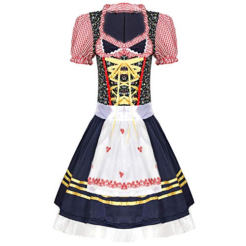 XYFW Desconocido Alemán Munich Beer Girl Uniforme Fiesta Tradicional Bávara Ropa De Mucama Disfraz De Halloween Cosplay,L