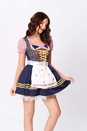 XYFW Desconocido Alemán Munich Beer Girl Uniforme Fiesta Tradicional Bávara Ropa De Mucama Disfraz De Halloween Cosplay,M