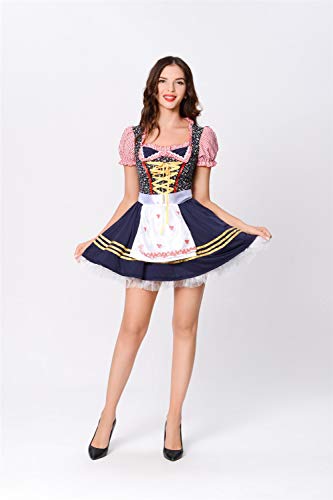 XYFW Desconocido Alemán Munich Beer Girl Uniforme Fiesta Tradicional Bávara Ropa De Mucama Disfraz De Halloween Cosplay,M