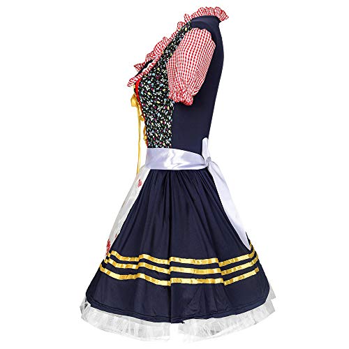 XYFW Desconocido Alemán Munich Beer Girl Uniforme Fiesta Tradicional Bávara Ropa De Mucama Disfraz De Halloween Cosplay,S