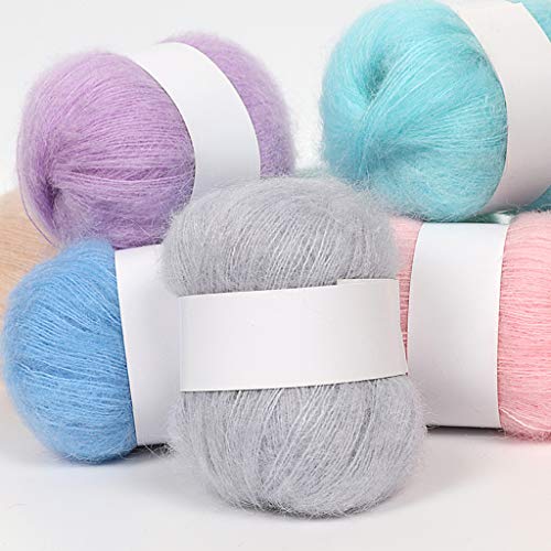 Yanhonin 25g Ovillo De Lana para Tejer De Cachemir, Suave Mohair, Lana para Ropa De Bebé, Bufandas, Sombreros, Ganchillo, Bricolaje, Bufanda, Kit De Ganchillos