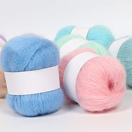 Yanhonin 25g Ovillo De Lana para Tejer De Cachemir, Suave Mohair, Lana para Ropa De Bebé, Bufandas, Sombreros, Ganchillo, Bricolaje, Bufanda, Kit De Ganchillos