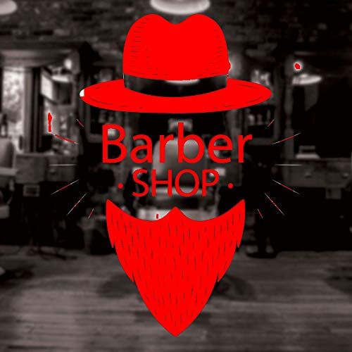 yaoxingfu Hot Men Barbershop Sign Wall Stickers Mural Barber Shop Logo Sticker Window Decal Decor para peluquería extraíble WW-3 85x112cm